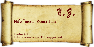 Német Zomilla névjegykártya